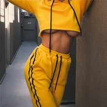 Load image into Gallery viewer, Hooded Long-Sleeved Yoga Set Women Fitness Clothing Sportswear Woman Gym Push-up Sports Top Pants Sportswear 2 Pcs Sports Suits