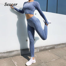 Load image into Gallery viewer, 2 pcs  New Seamless Yoga Set Women Fitness Clothing Sportswear Woman Gym Leggings Padded Push up legging Sports Bra Sports Suits